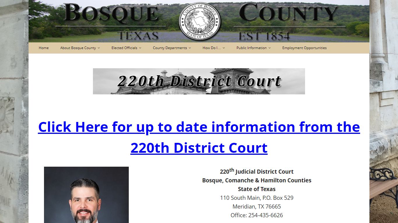 220th District Court – Bosque County Texas